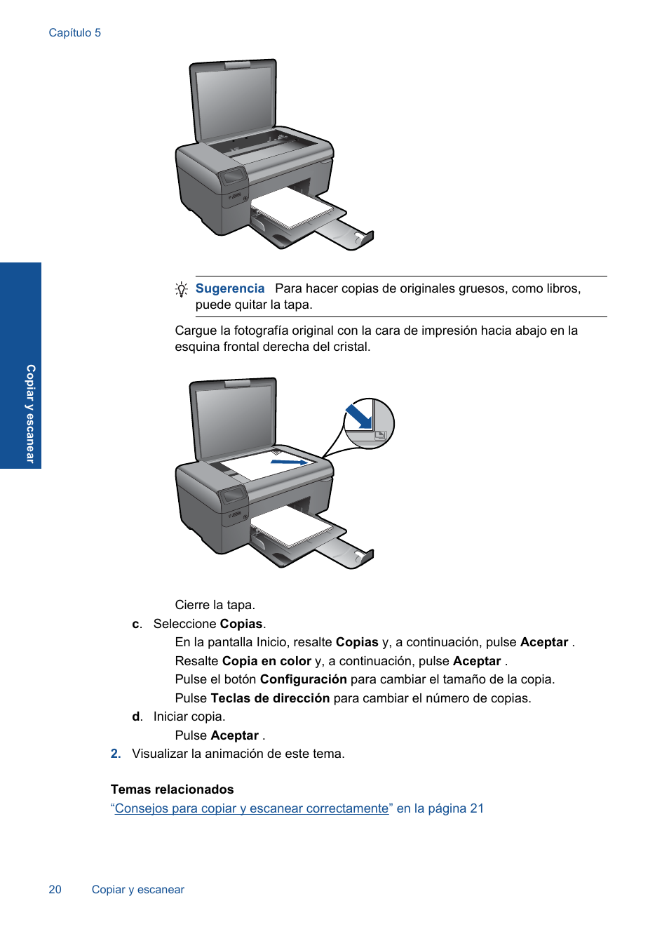 HP Impresora e-Todo-en-Uno HP Photosmart inalámbrica - B110e User Manual | Page 22 / 62