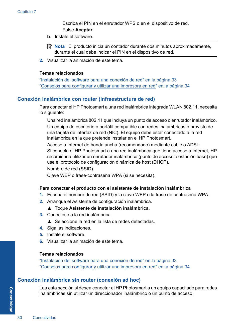 HP Impresora e-Todo-en-Uno HP Photosmart inalámbrica - B110e User Manual | Page 32 / 62