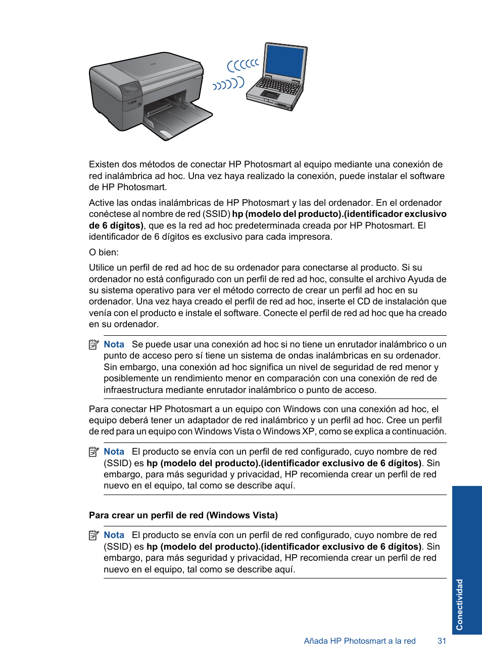 HP Impresora e-Todo-en-Uno HP Photosmart inalámbrica - B110e User Manual | Page 33 / 62