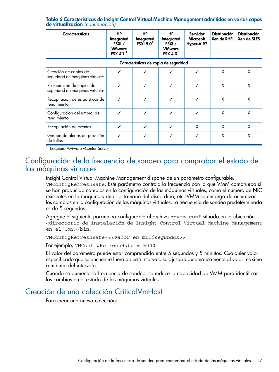 Creación de una colección criticalvmhost | HP Software HP Insight Control para Linux User Manual | Page 17 / 60