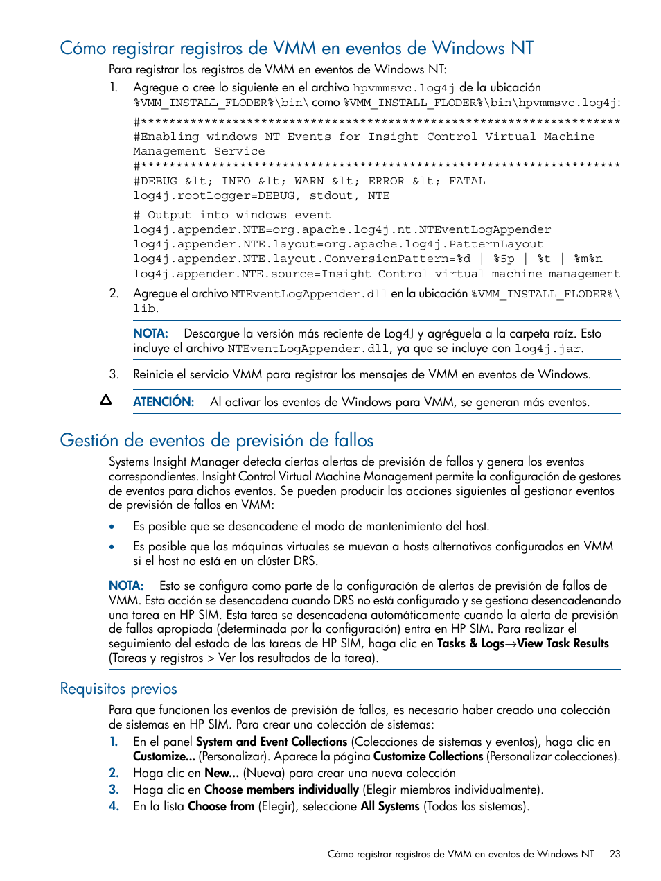 Gestión de eventos de previsión de fallos, Requisitos previos | HP Software HP Insight Control para Linux User Manual | Page 23 / 60