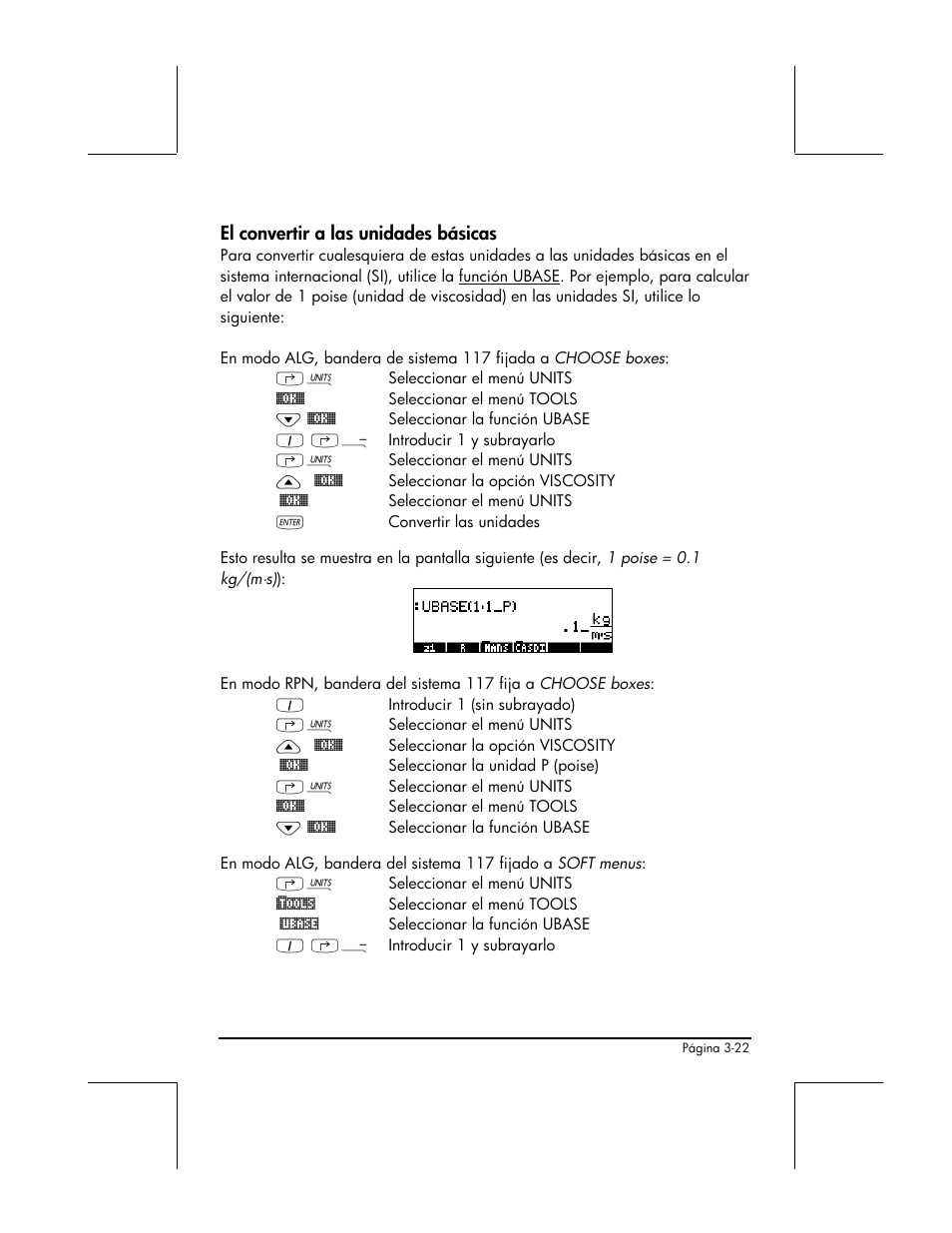 El convertir a las unidades basicas | HP 48gII Graphing Calculator User Manual | Page 151 / 892