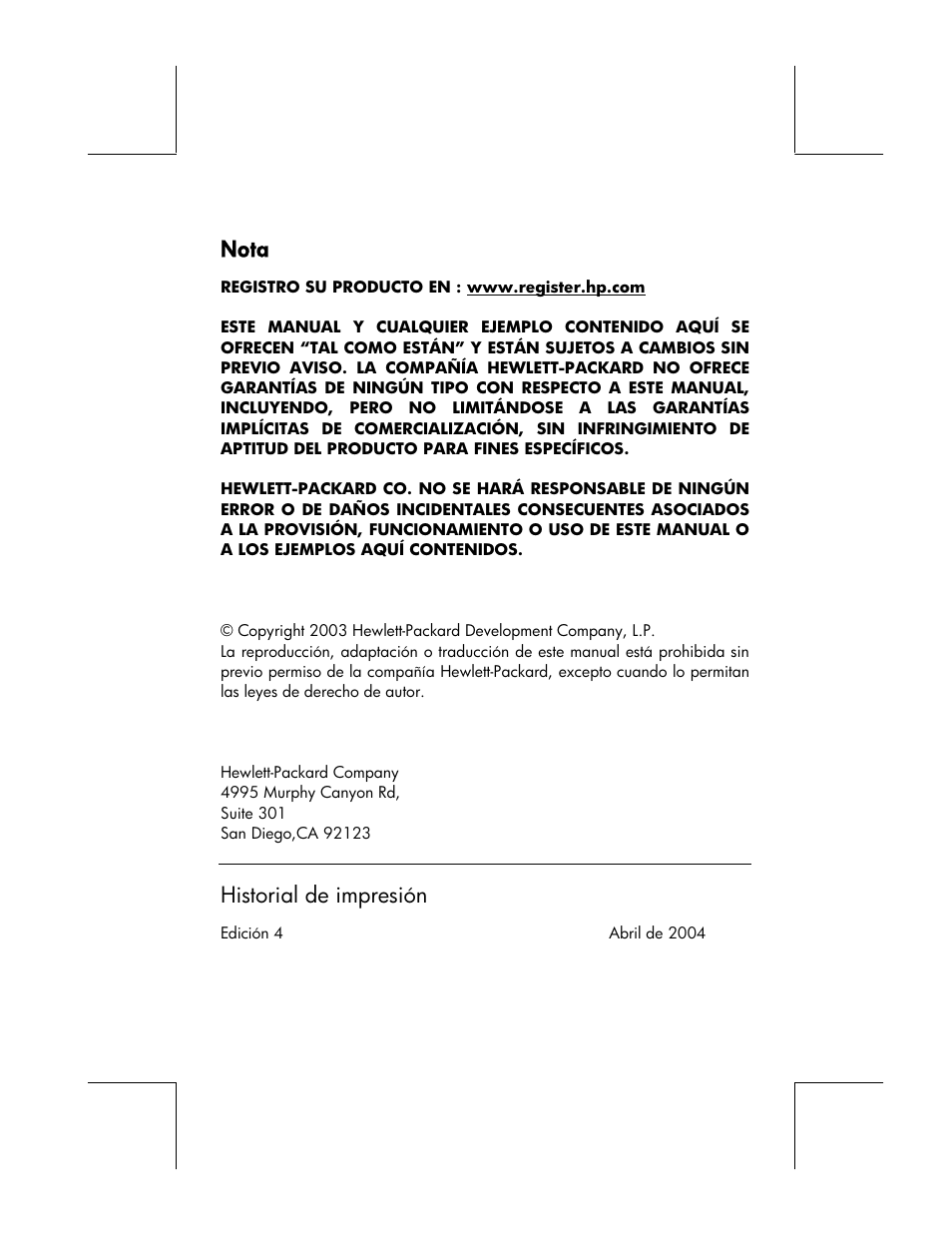 Nota, Historial de impresión | HP 48gII Graphing Calculator User Manual | Page 2 / 892