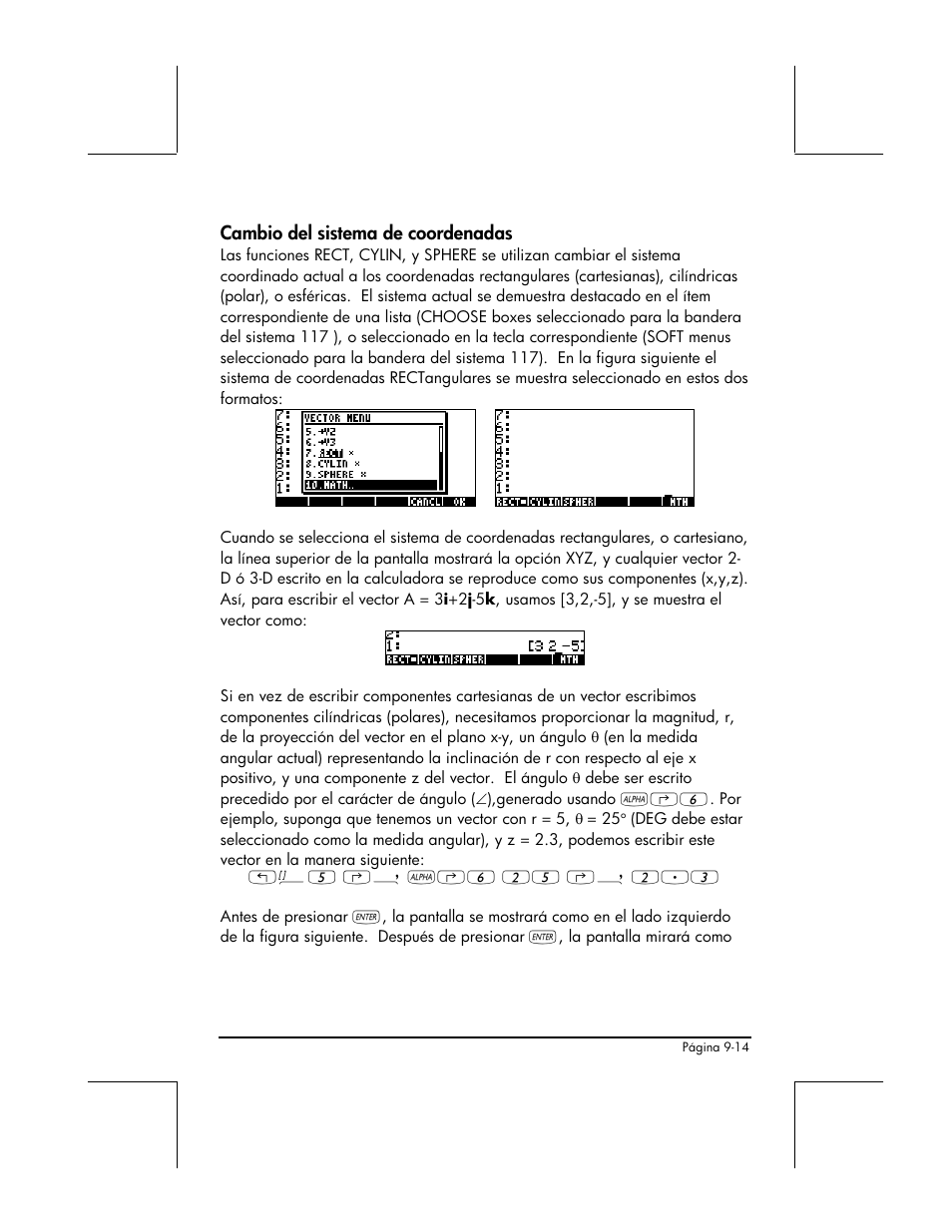 Cambio del sistema de coordenadas | HP 48gII Graphing Calculator User Manual | Page 295 / 892