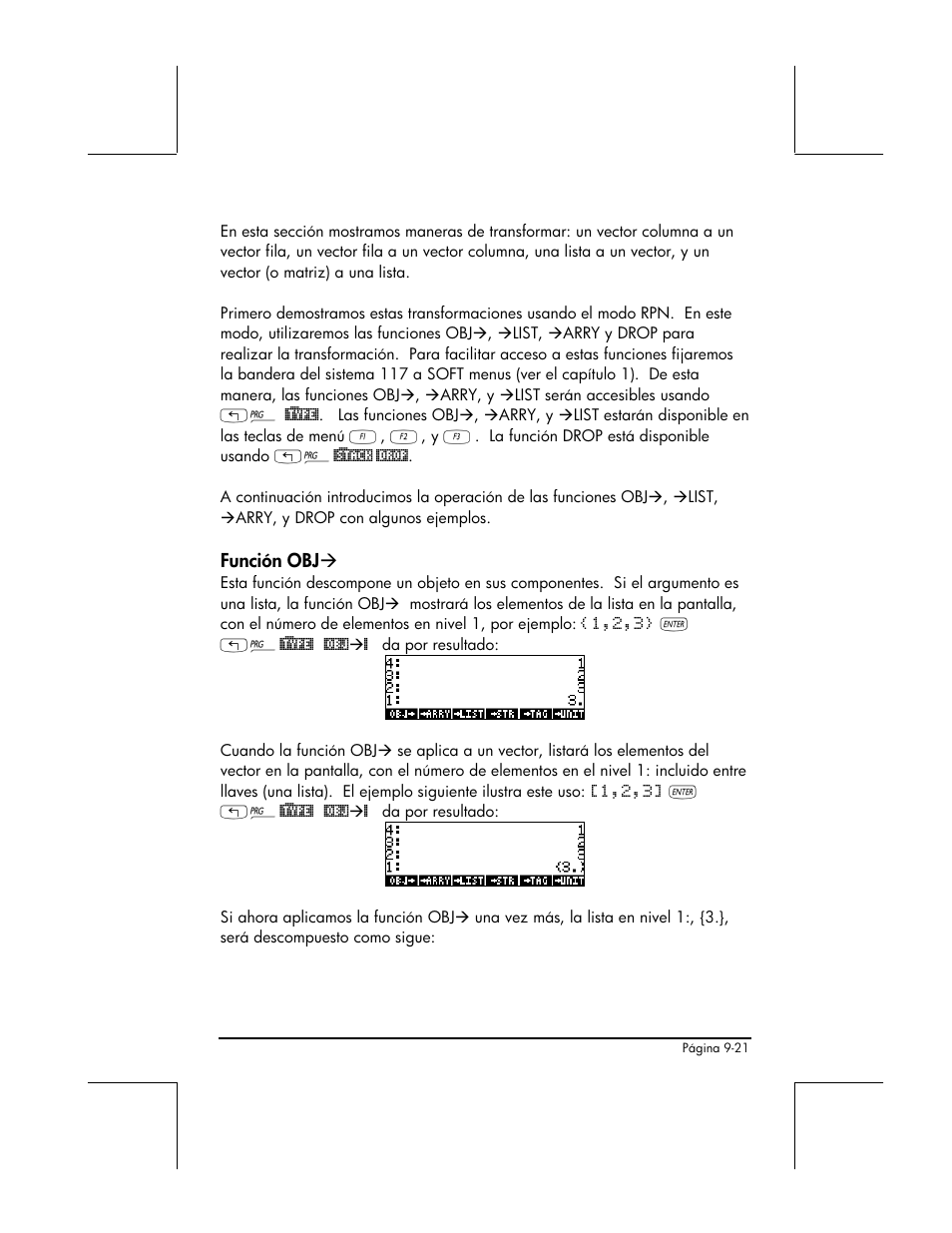 Funcion obj | HP 48gII Graphing Calculator User Manual | Page 302 / 892