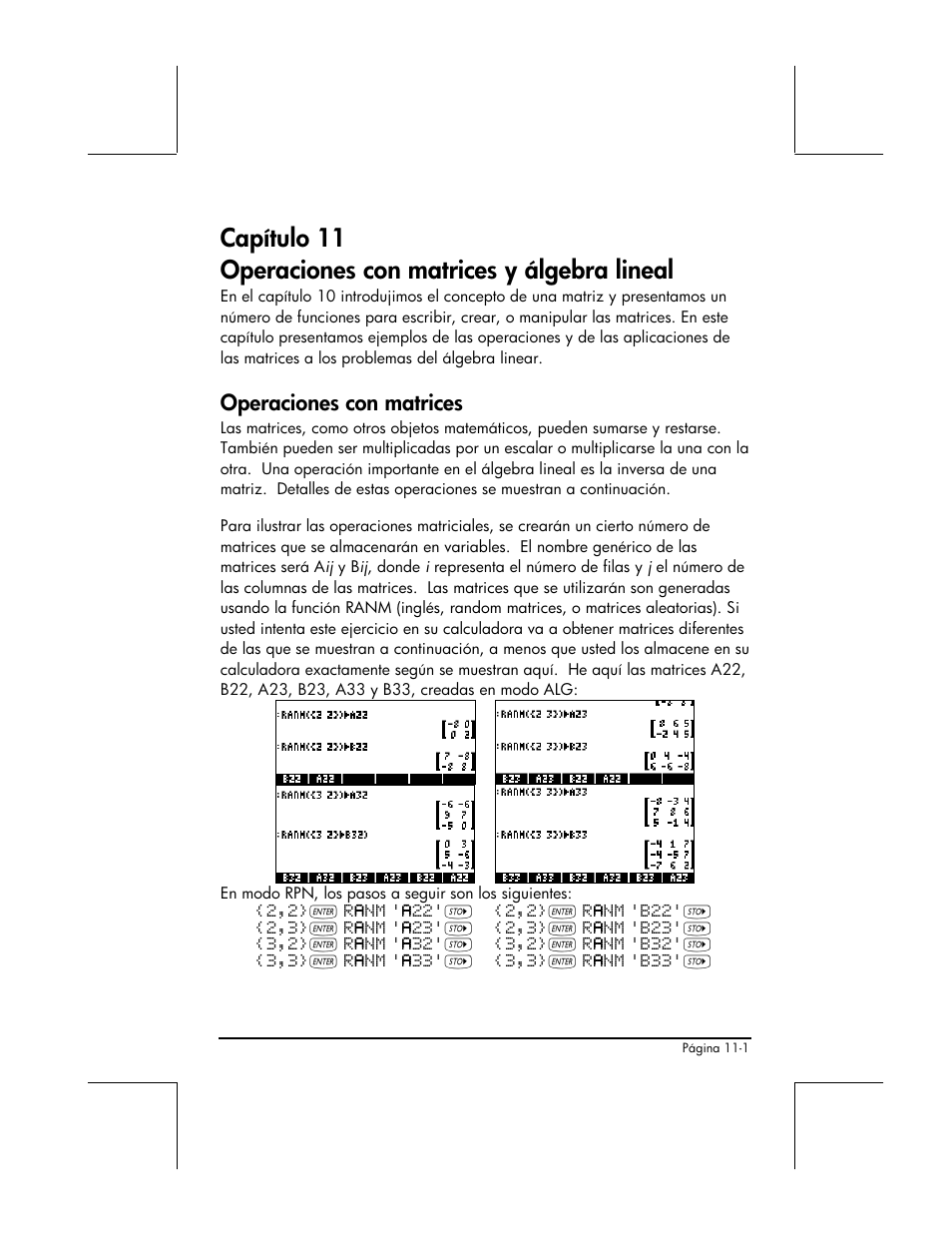 Operaciones con matrices | HP 48gII Graphing Calculator User Manual | Page 336 / 892