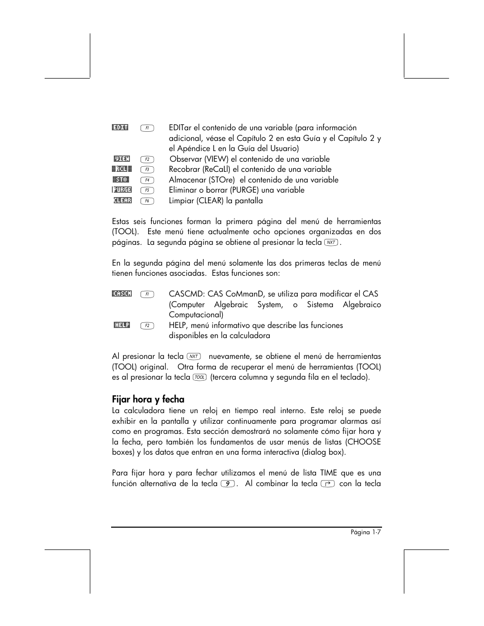 Fijar hora y fecha | HP 48gII Graphing Calculator User Manual | Page 36 / 892