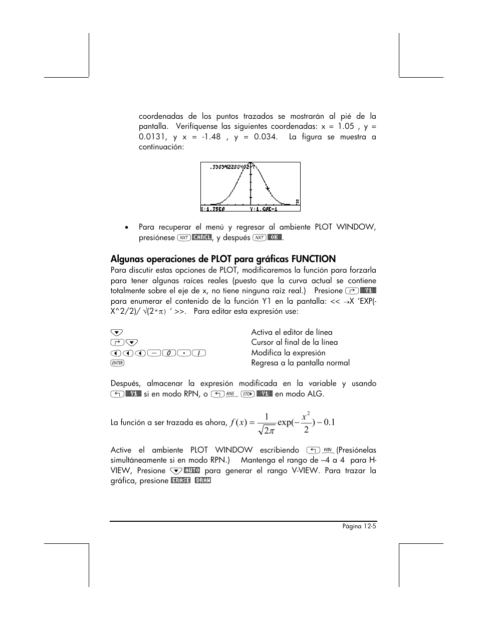 Algunas operaciones de plot para graficas function | HP 48gII Graphing Calculator User Manual | Page 397 / 892