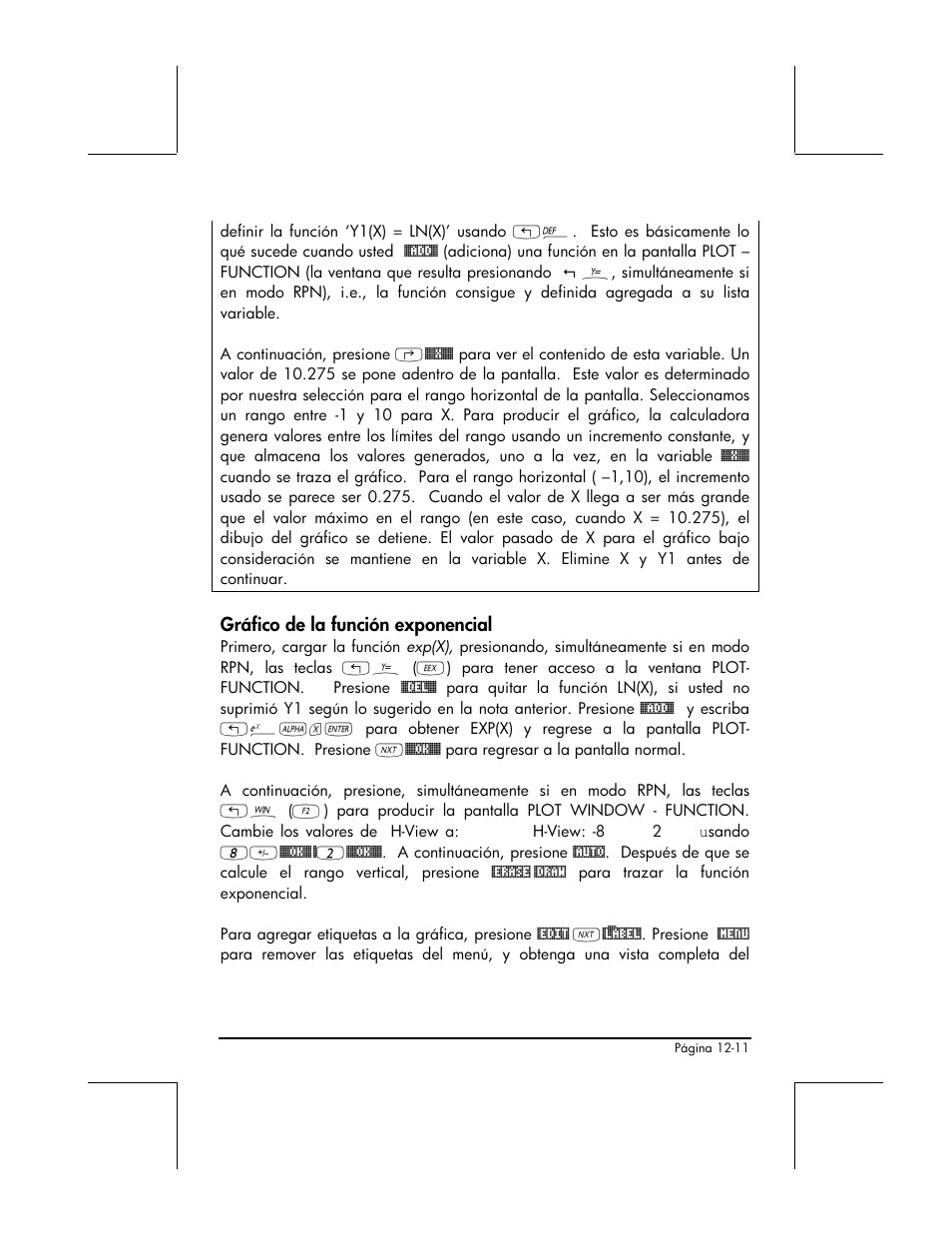 Grafico de la funcion exponencial | HP 48gII Graphing Calculator User Manual | Page 403 / 892