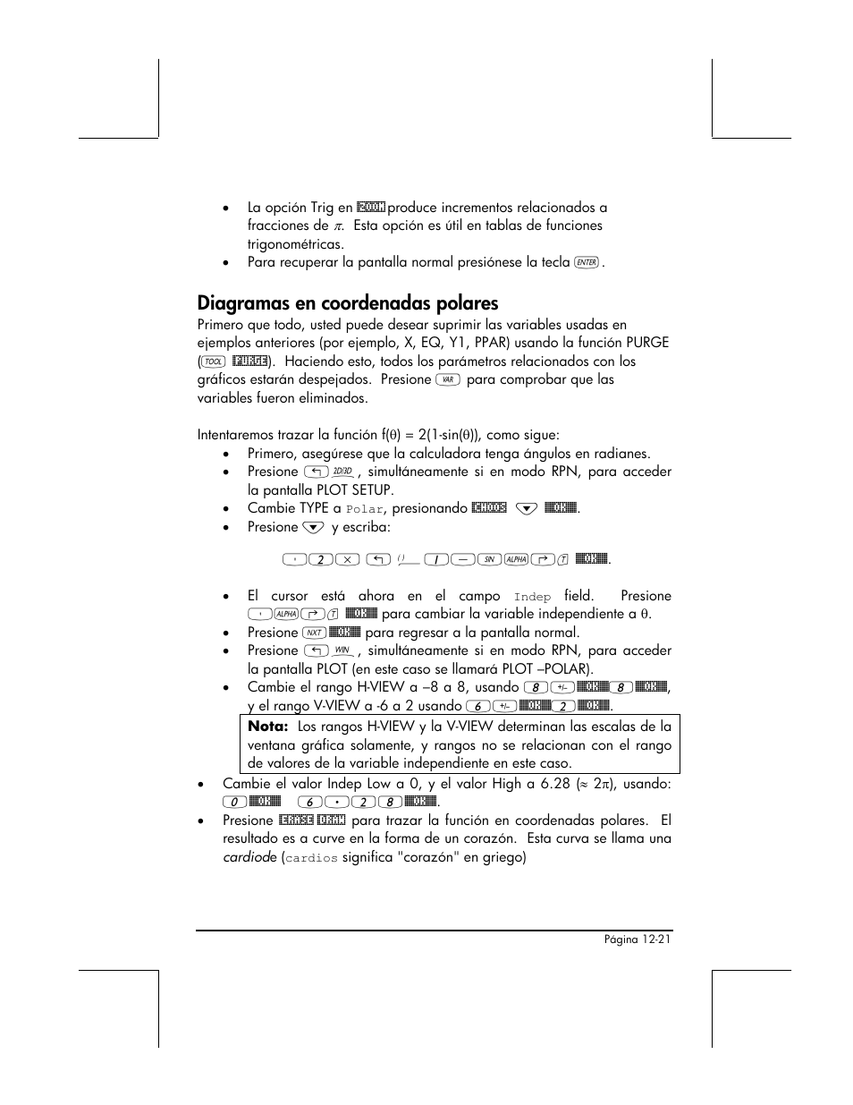 Diagramas en coordenadas polares | HP 48gII Graphing Calculator User Manual | Page 413 / 892