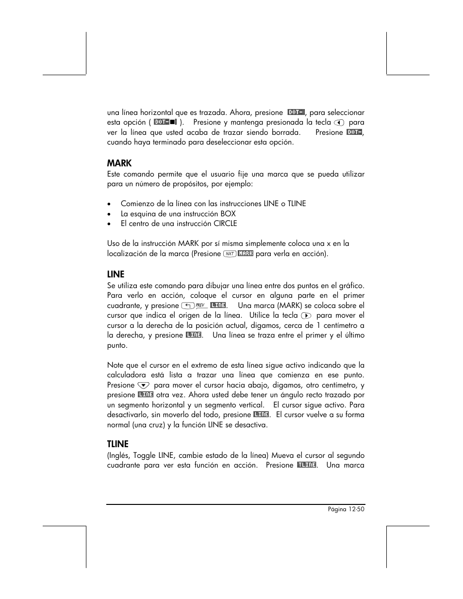 Mark, Line, Tline | HP 48gII Graphing Calculator User Manual | Page 442 / 892