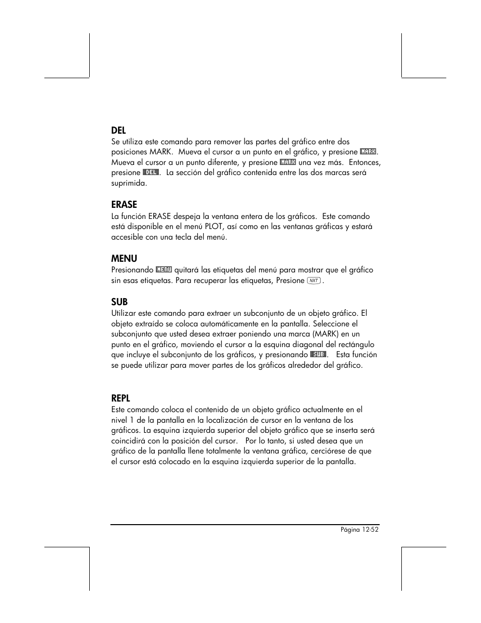 Erase, Menu, Repl | HP 48gII Graphing Calculator User Manual | Page 444 / 892