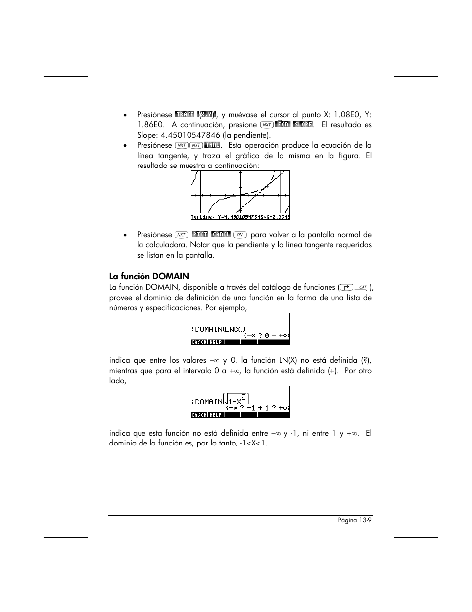 La funcion domain | HP 48gII Graphing Calculator User Manual | Page 460 / 892