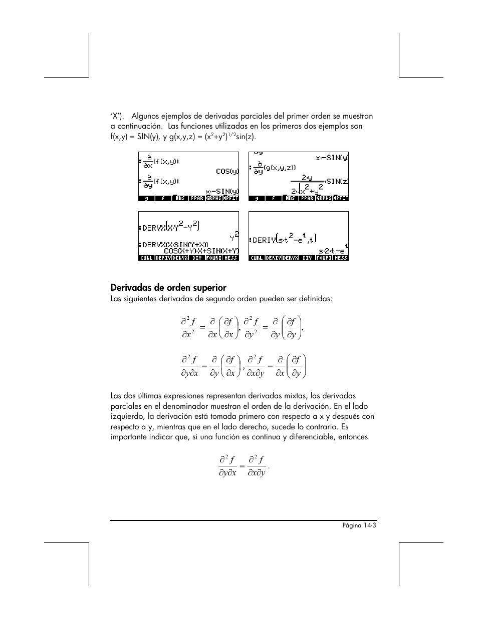 Derivadas de orden superior | HP 48gII Graphing Calculator User Manual | Page 480 / 892