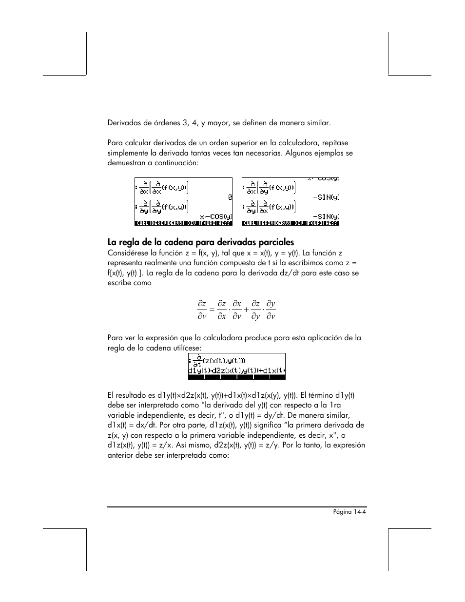 La regla de la cadena para derivadas parciales | HP 48gII Graphing Calculator User Manual | Page 481 / 892