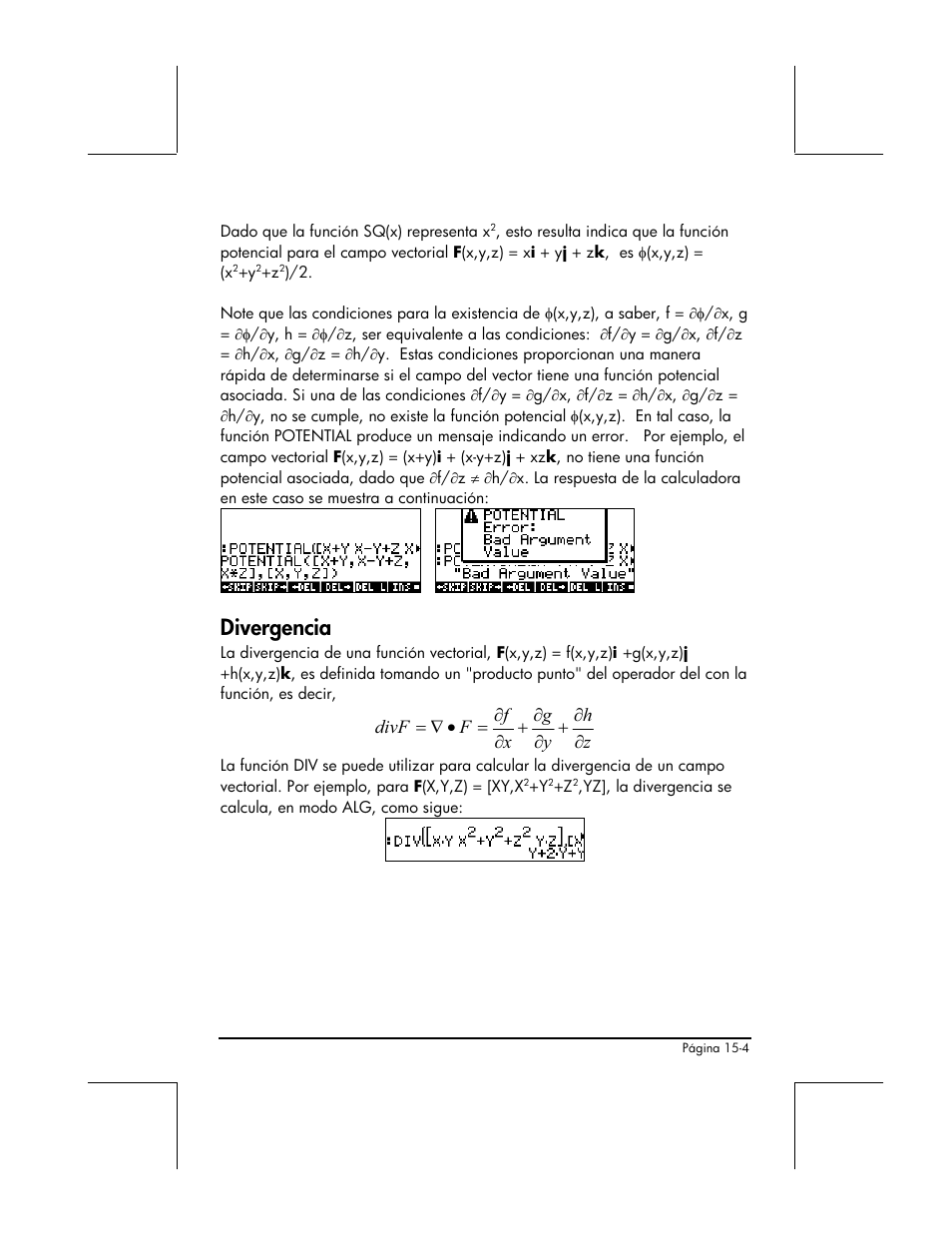 Divergencia | HP 48gII Graphing Calculator User Manual | Page 491 / 892