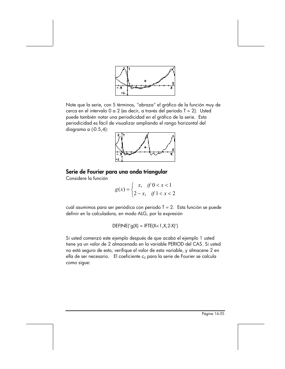 Serie de fourier para una onda triangular | HP 48gII Graphing Calculator User Manual | Page 530 / 892