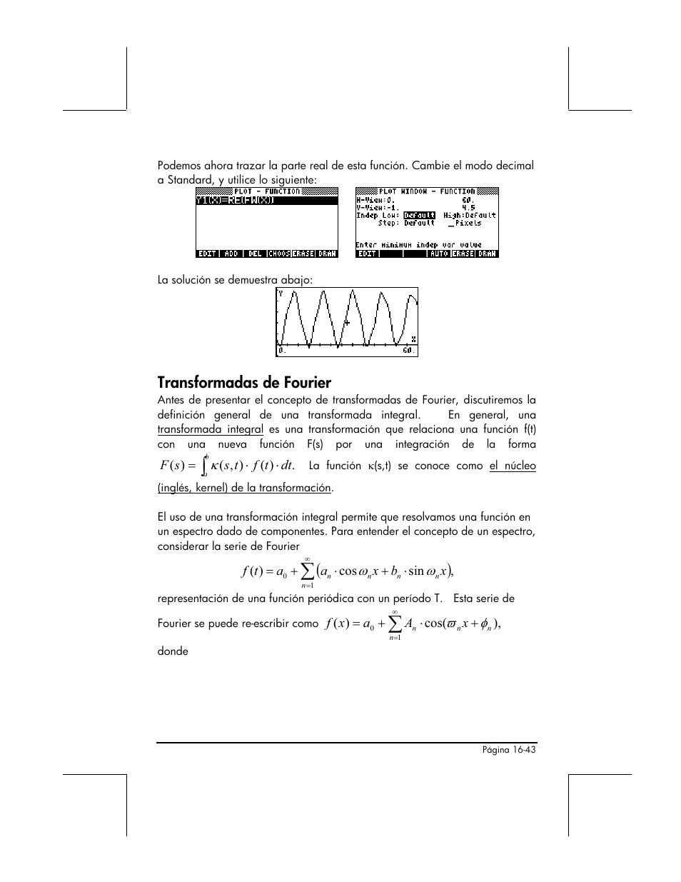 Transformadas de fourier | HP 48gII Graphing Calculator User Manual | Page 538 / 892