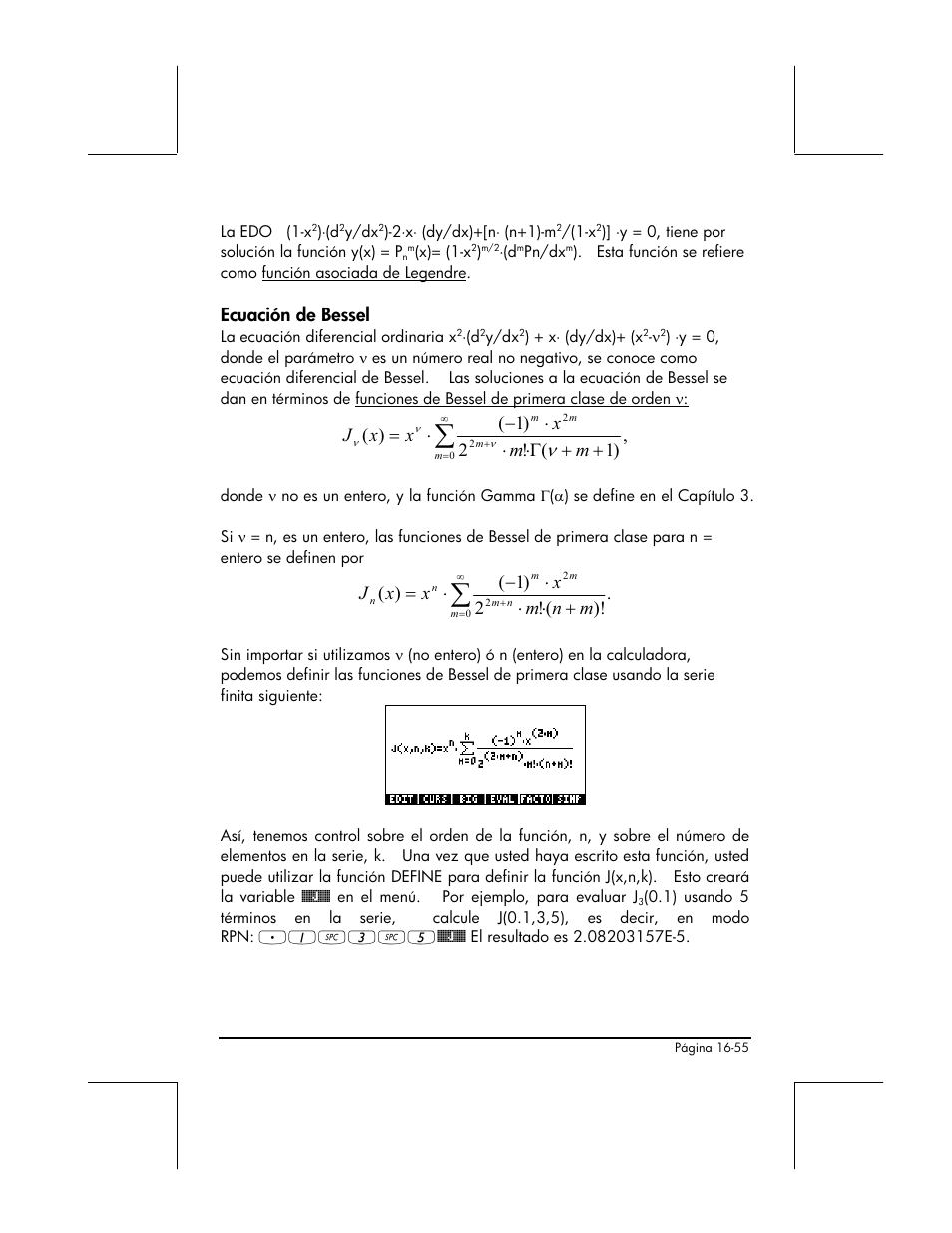 Ecuacion de bessel | HP 48gII Graphing Calculator User Manual | Page 550 / 892