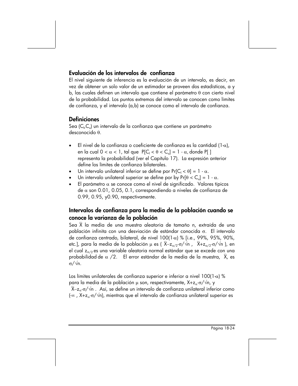 Evaluacion de los intervalos de confianza, Definiciones, Evaluación de los intervalos de confianza | HP 48gII Graphing Calculator User Manual | Page 612 / 892