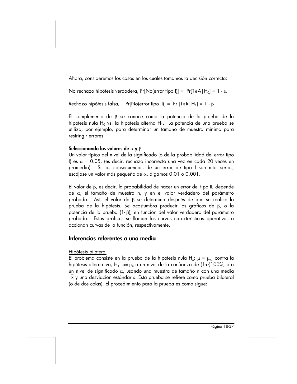 Inferencias referentes a una media | HP 48gII Graphing Calculator User Manual | Page 625 / 892