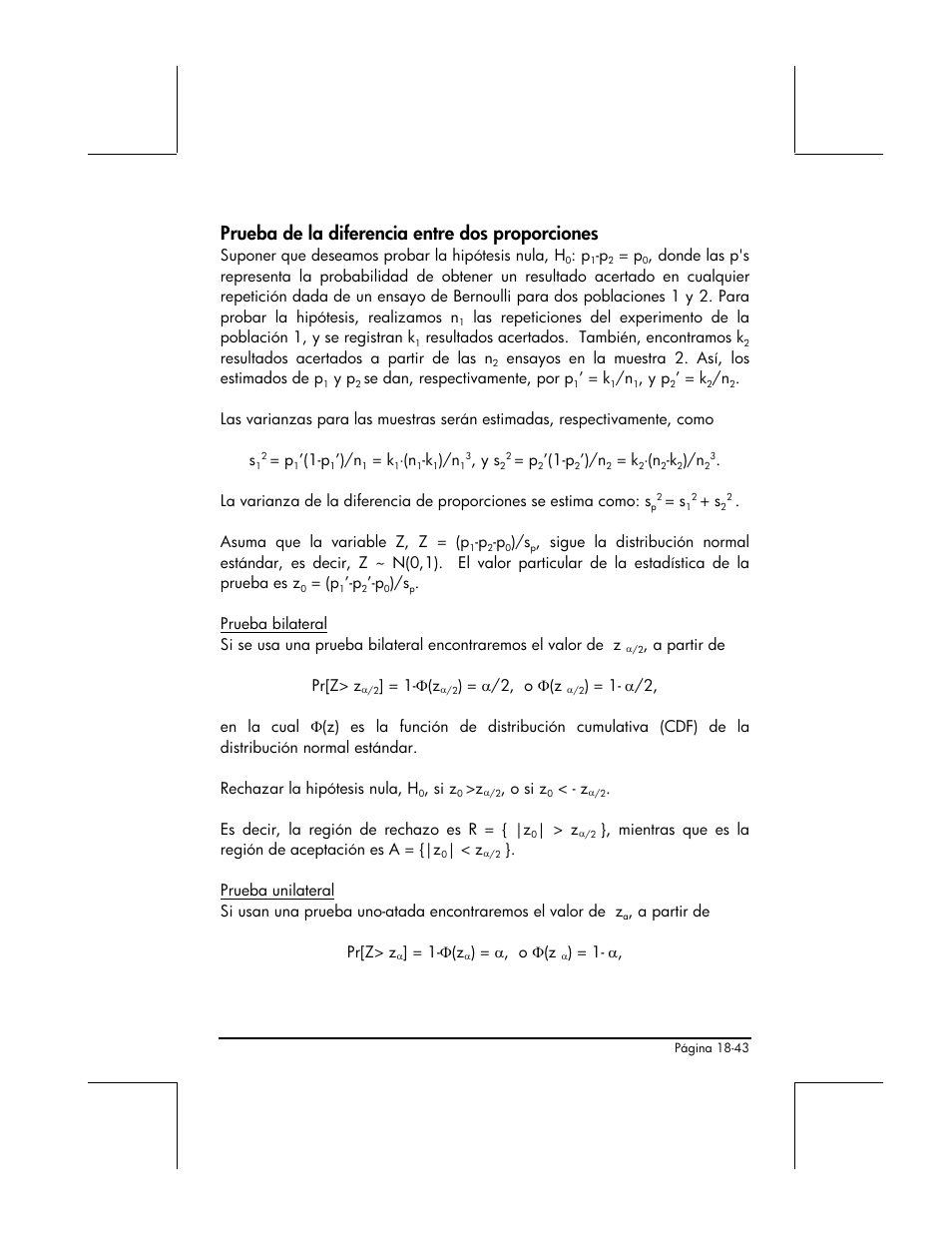 Prueba de la diferencia entre dos proporciones | HP 48gII Graphing Calculator User Manual | Page 631 / 892