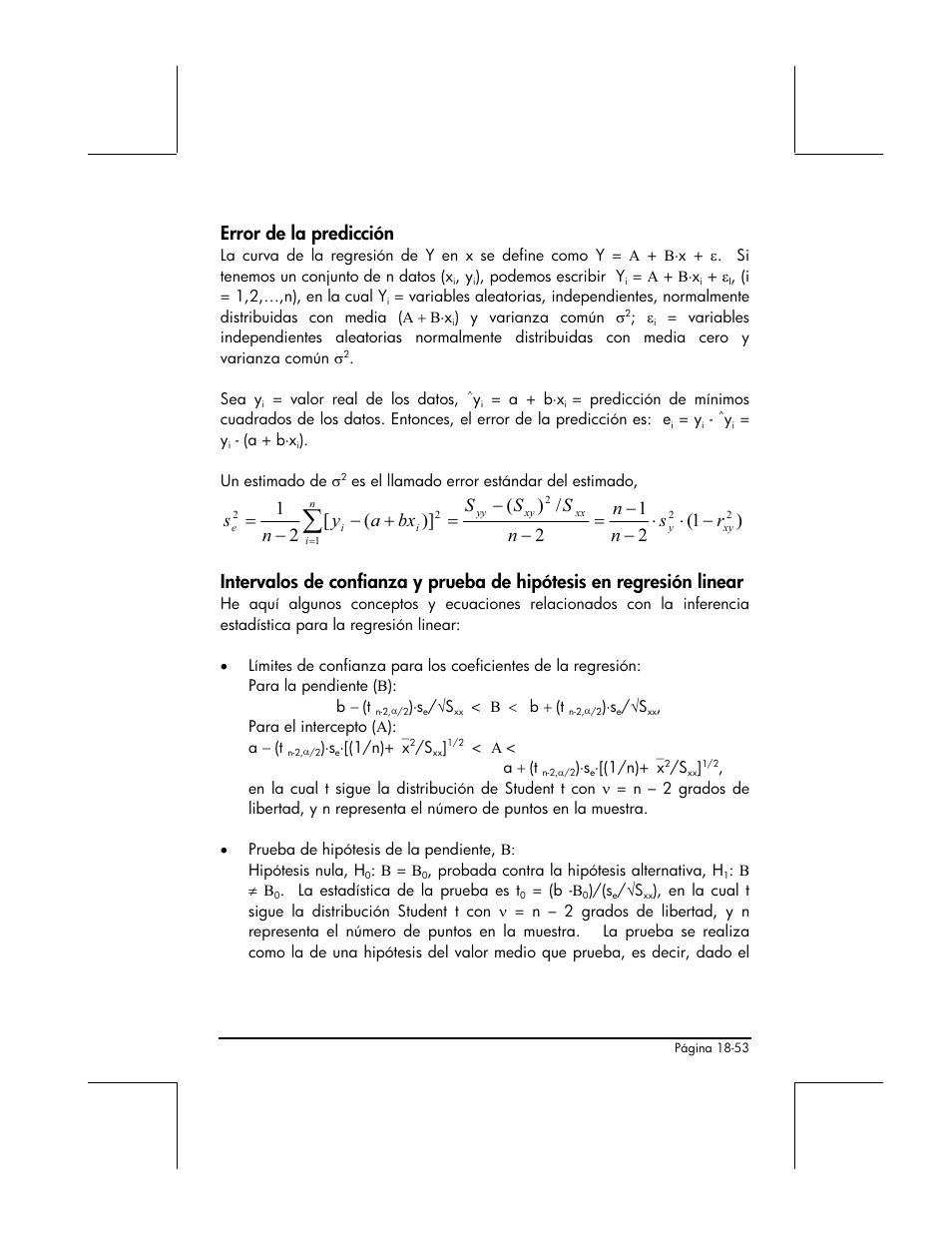 Error de la prediccion, Error de la predicción | HP 48gII Graphing Calculator User Manual | Page 641 / 892