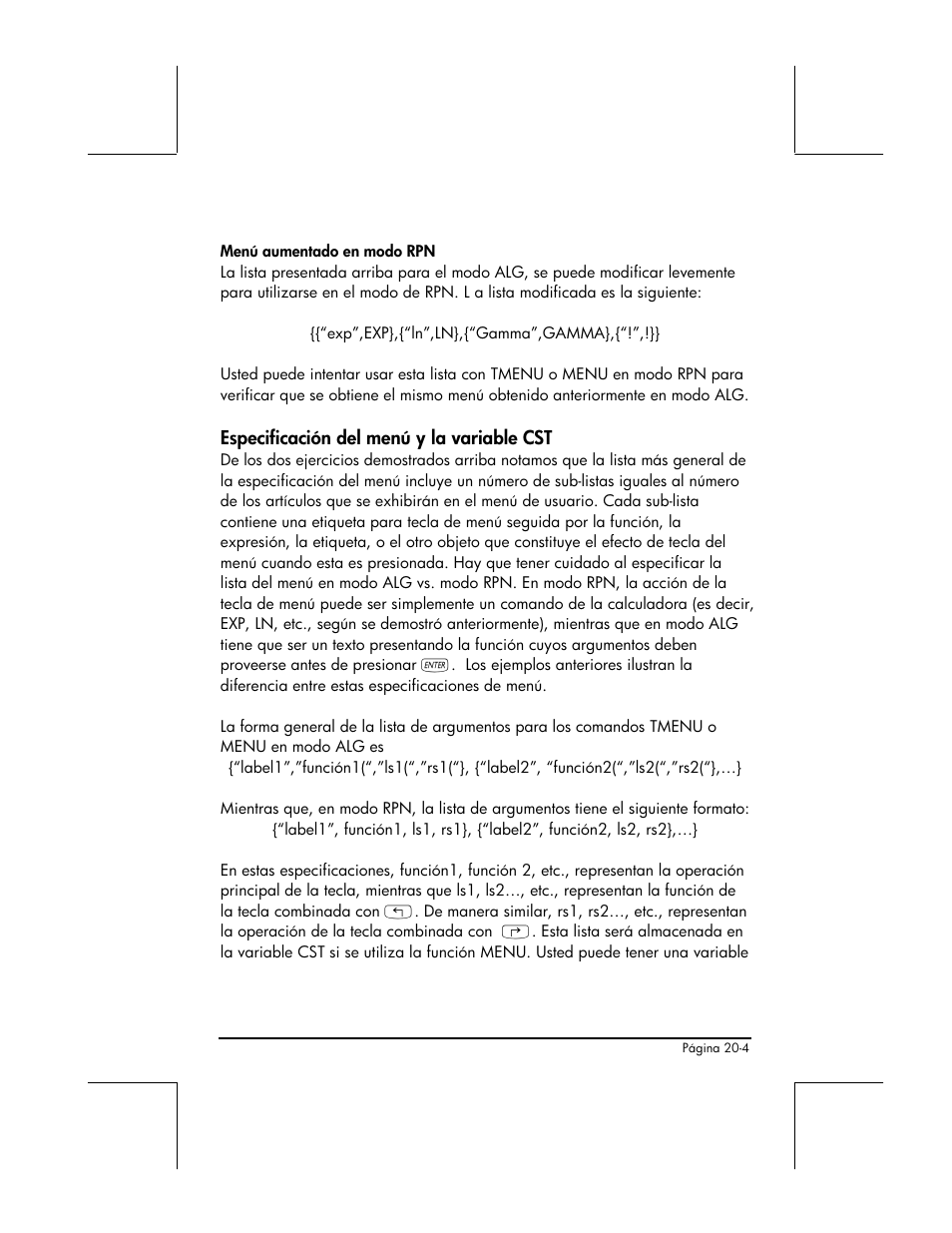 Especificacion del menu y la variable cst | HP 48gII Graphing Calculator User Manual | Page 665 / 892