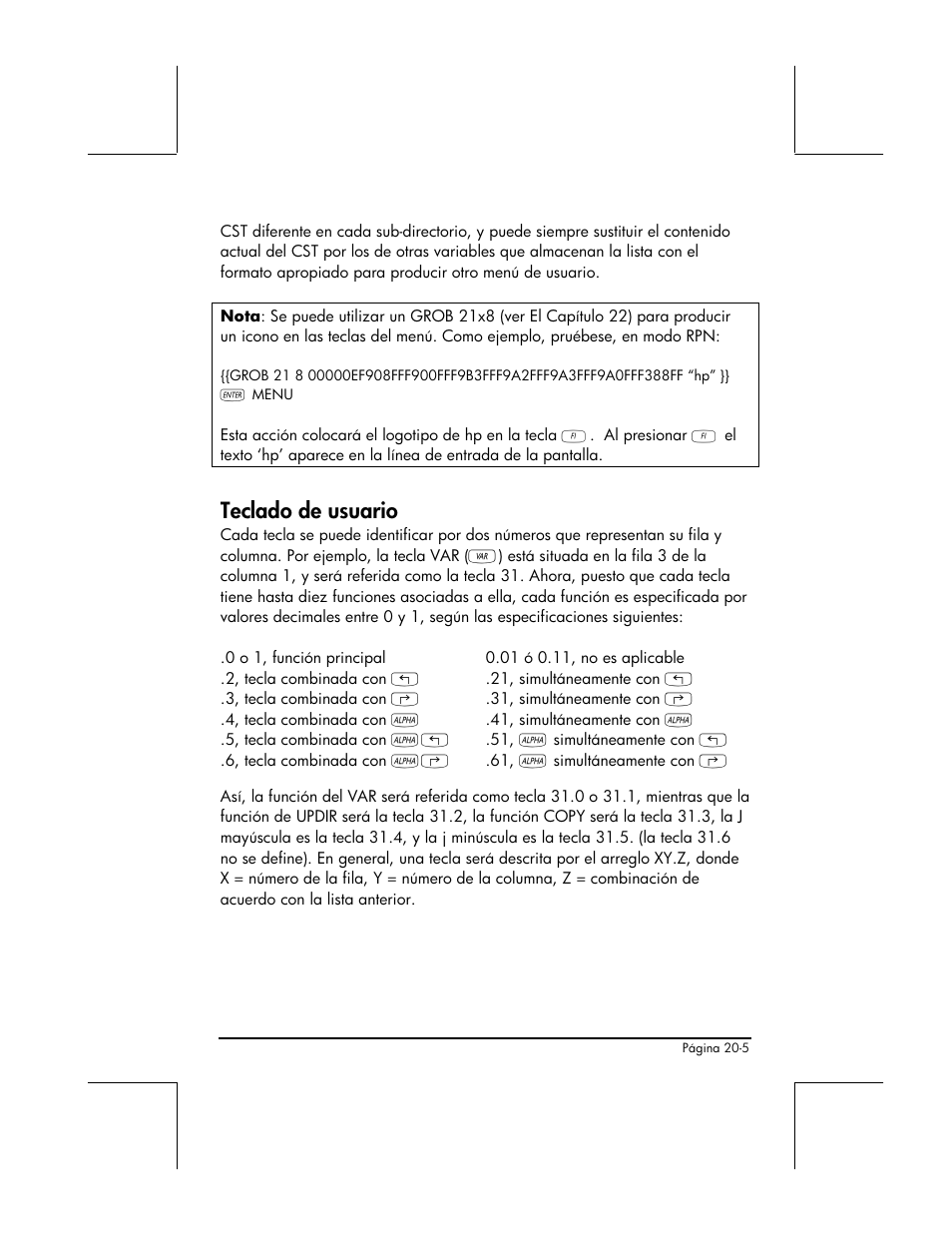 Teclado de usuario | HP 48gII Graphing Calculator User Manual | Page 666 / 892