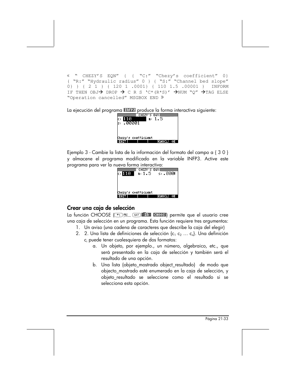 Crear una caja de seleccion, Crear una caja de selección | HP 48gII Graphing Calculator User Manual | Page 702 / 892