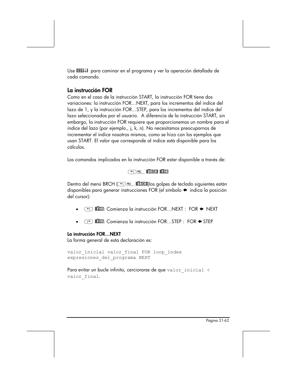 La instruccion for | HP 48gII Graphing Calculator User Manual | Page 731 / 892