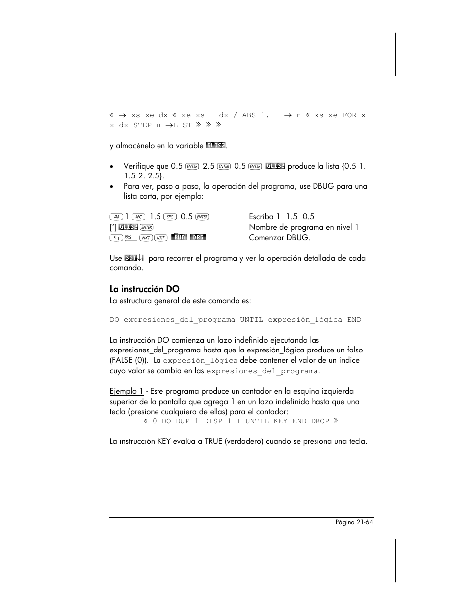 La instruccion do | HP 48gII Graphing Calculator User Manual | Page 733 / 892