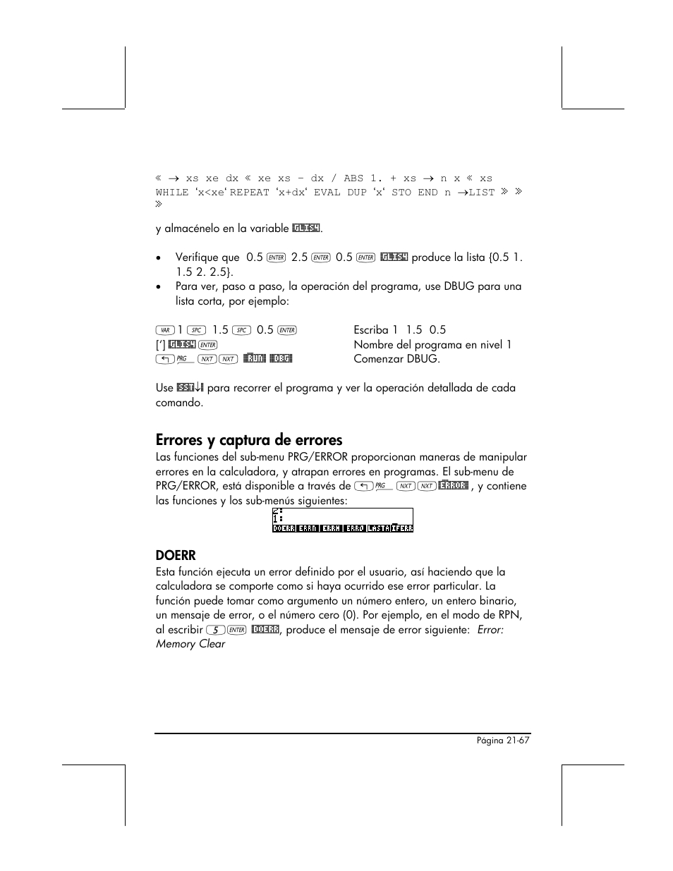 Errores y captura de errores, Doerr | HP 48gII Graphing Calculator User Manual | Page 736 / 892