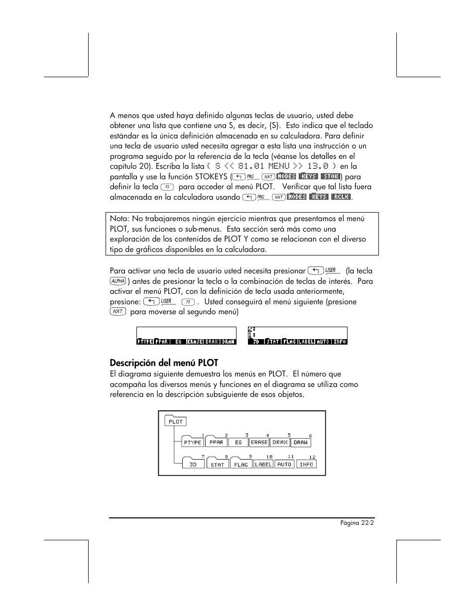 Descripcion del menu plot | HP 48gII Graphing Calculator User Manual | Page 742 / 892