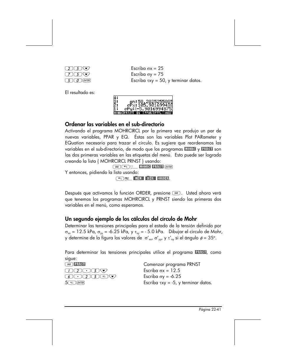 Ordenar las variables en el sub-directorio | HP 48gII Graphing Calculator User Manual | Page 781 / 892