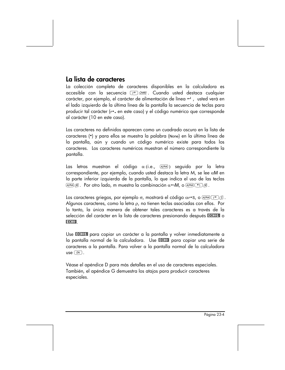 La lista de caracteres | HP 48gII Graphing Calculator User Manual | Page 787 / 892