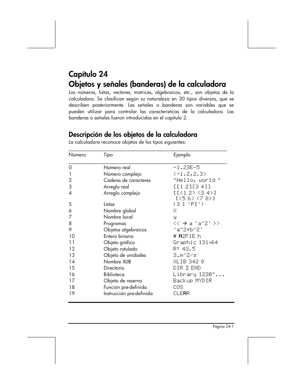 Descripcion de los objetos de la calculadora, Descripción de los objetos de la calculadora | HP 48gII Graphing Calculator User Manual | Page 788 / 892