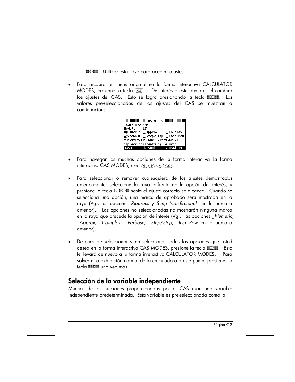 Selección de la variable independiente | HP 48gII Graphing Calculator User Manual | Page 825 / 892