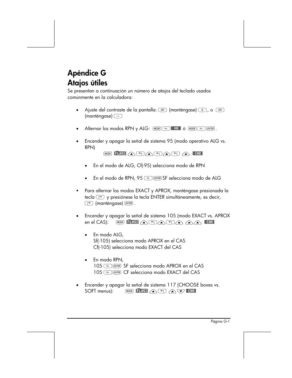 Apendice g - atajos utiles, Apéndice g atajos útiles | HP 48gII Graphing Calculator User Manual | Page 850 / 892