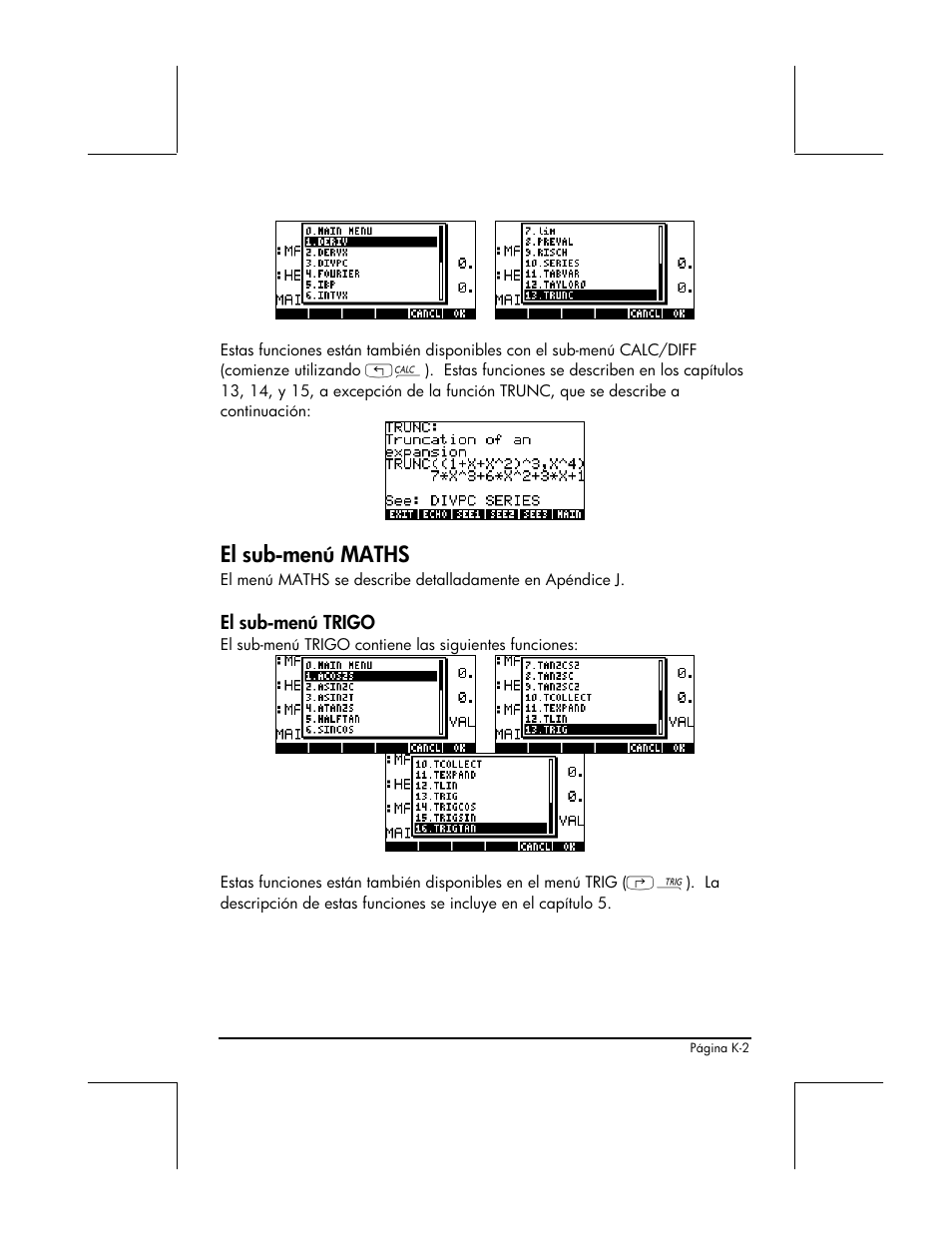 El sub-menú maths | HP 48gII Graphing Calculator User Manual | Page 860 / 892