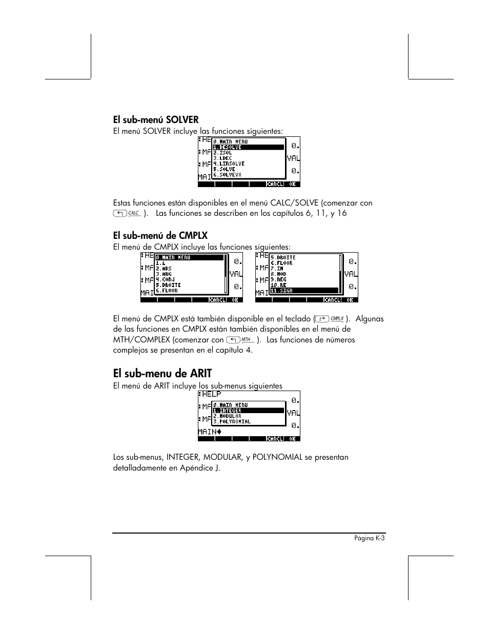 El sub-menu de arit | HP 48gII Graphing Calculator User Manual | Page 861 / 892