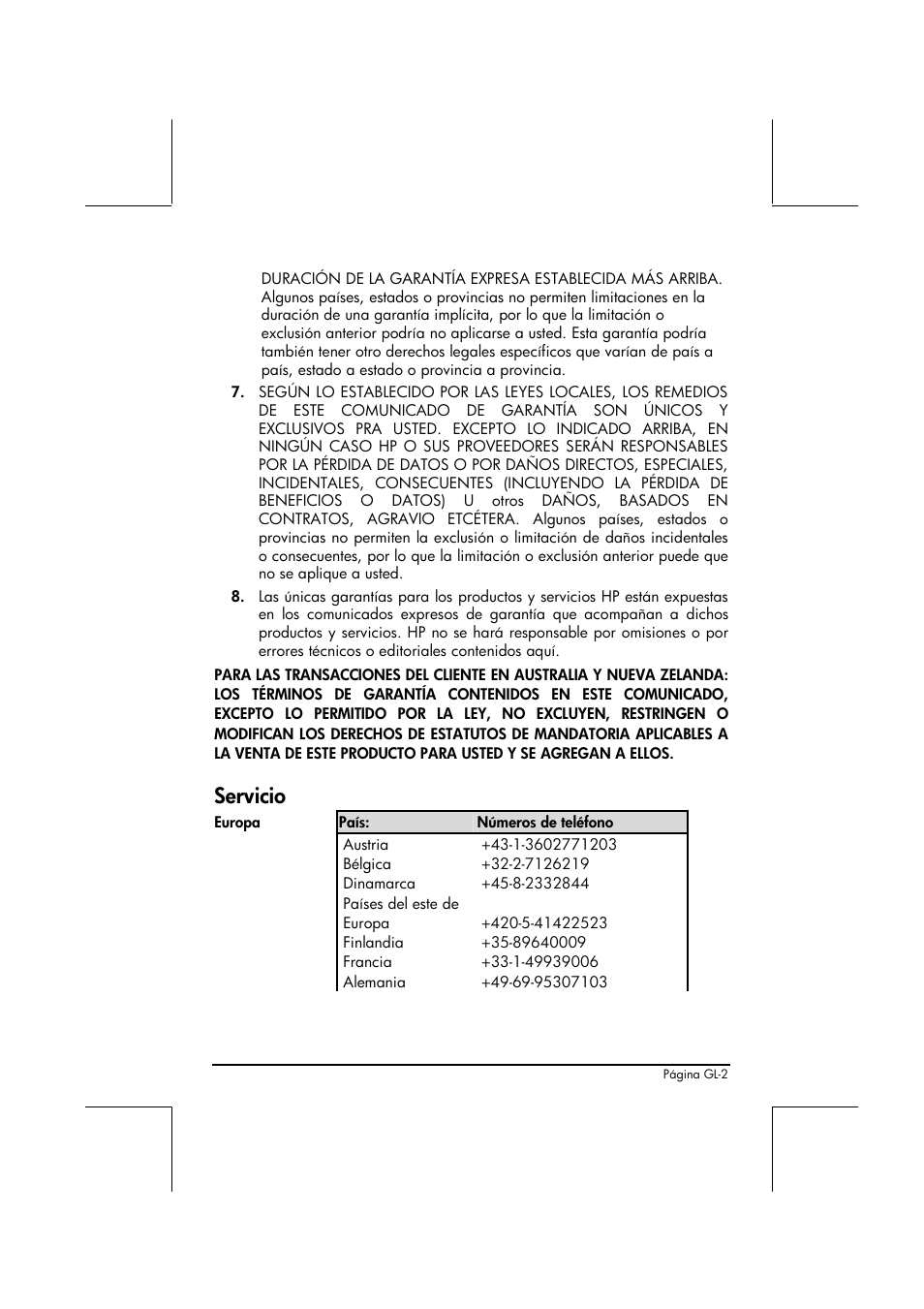 Servicio | HP 48gII Graphing Calculator User Manual | Page 889 / 892