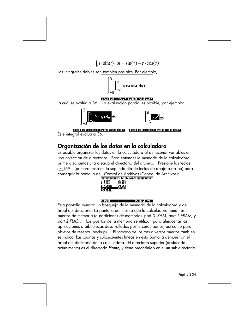 Organizacion de los datos en la calculadora, Organización de los datos en la calculadora | HP 48gII Graphing Calculator User Manual | Page 94 / 892