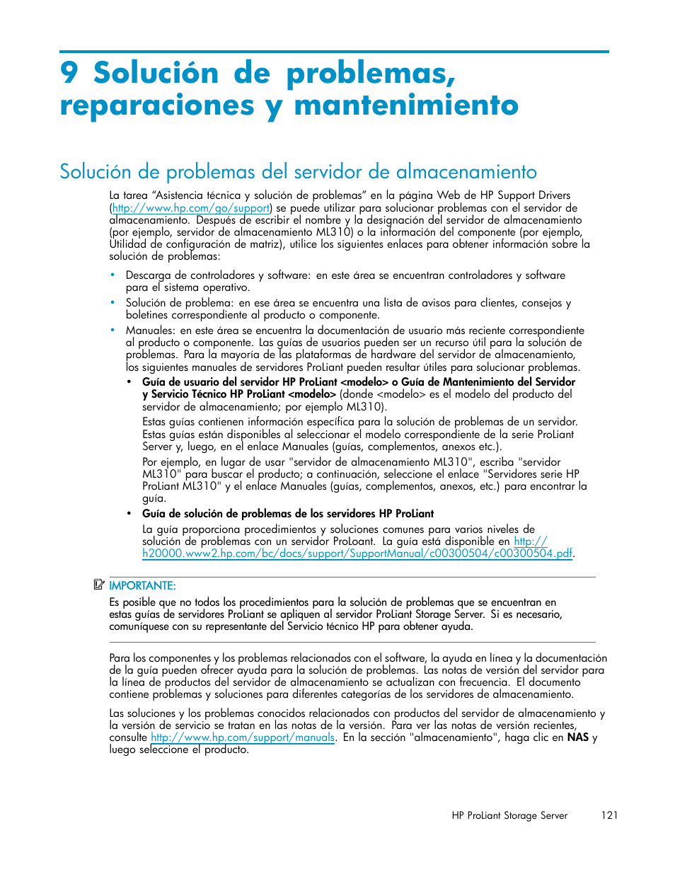 HP Servidor de almacenamiento HP ProLiant DL320s User Manual | Page 121 / 152