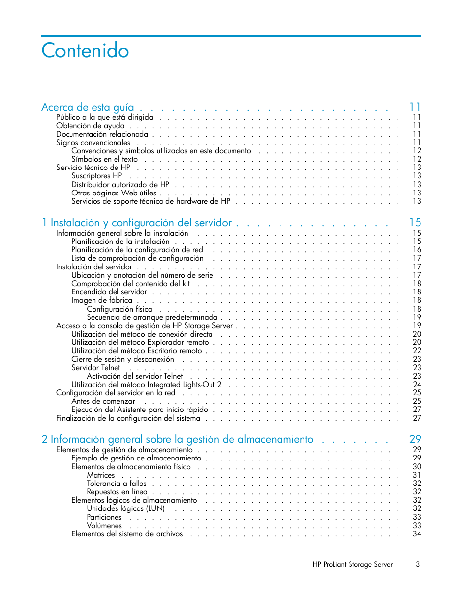 HP Servidor de almacenamiento HP ProLiant DL320s User Manual | Page 3 / 152