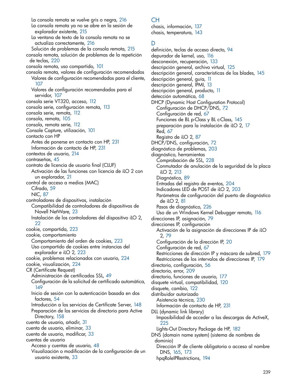 HP Integrated Lights-Out 2 User Manual | Page 239 / 250