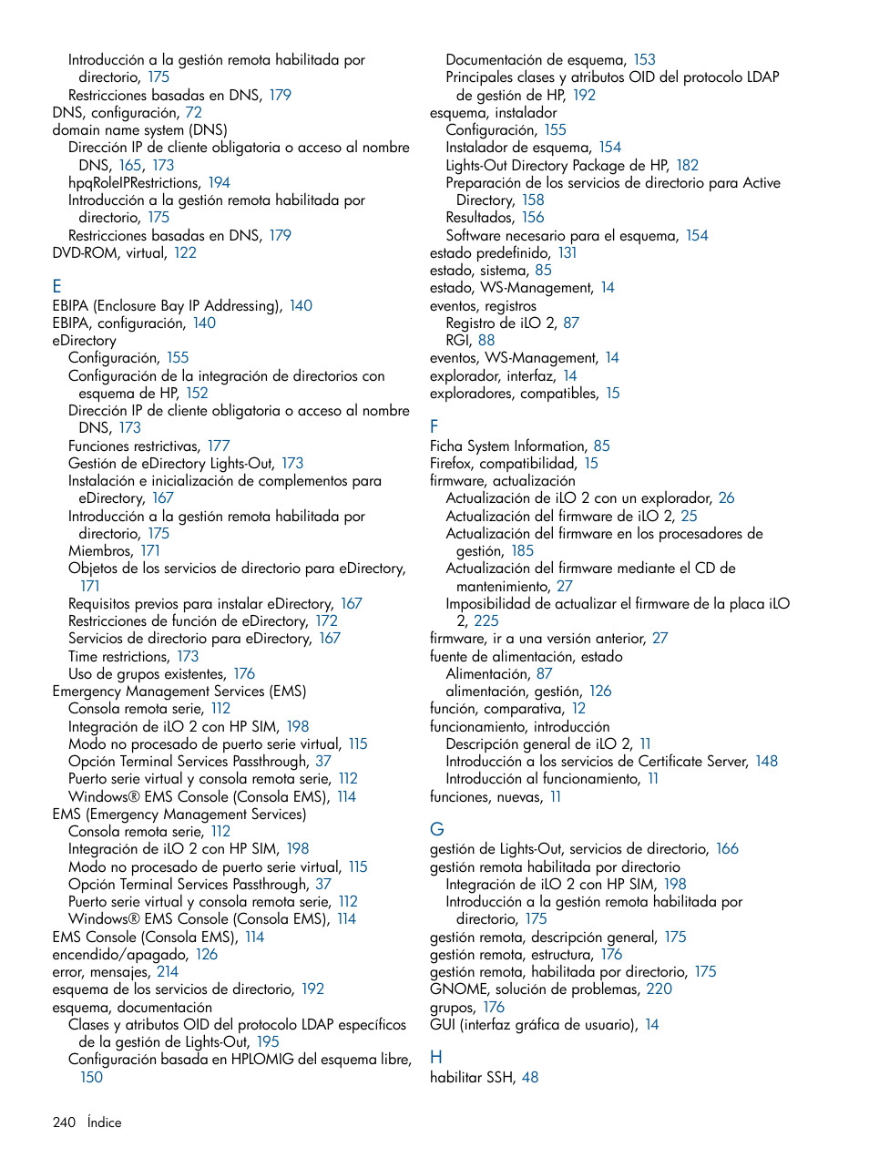 HP Integrated Lights-Out 2 User Manual | Page 240 / 250