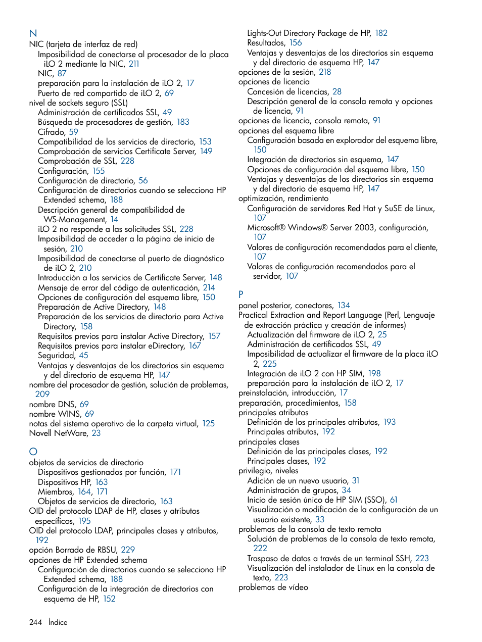 HP Integrated Lights-Out 2 User Manual | Page 244 / 250