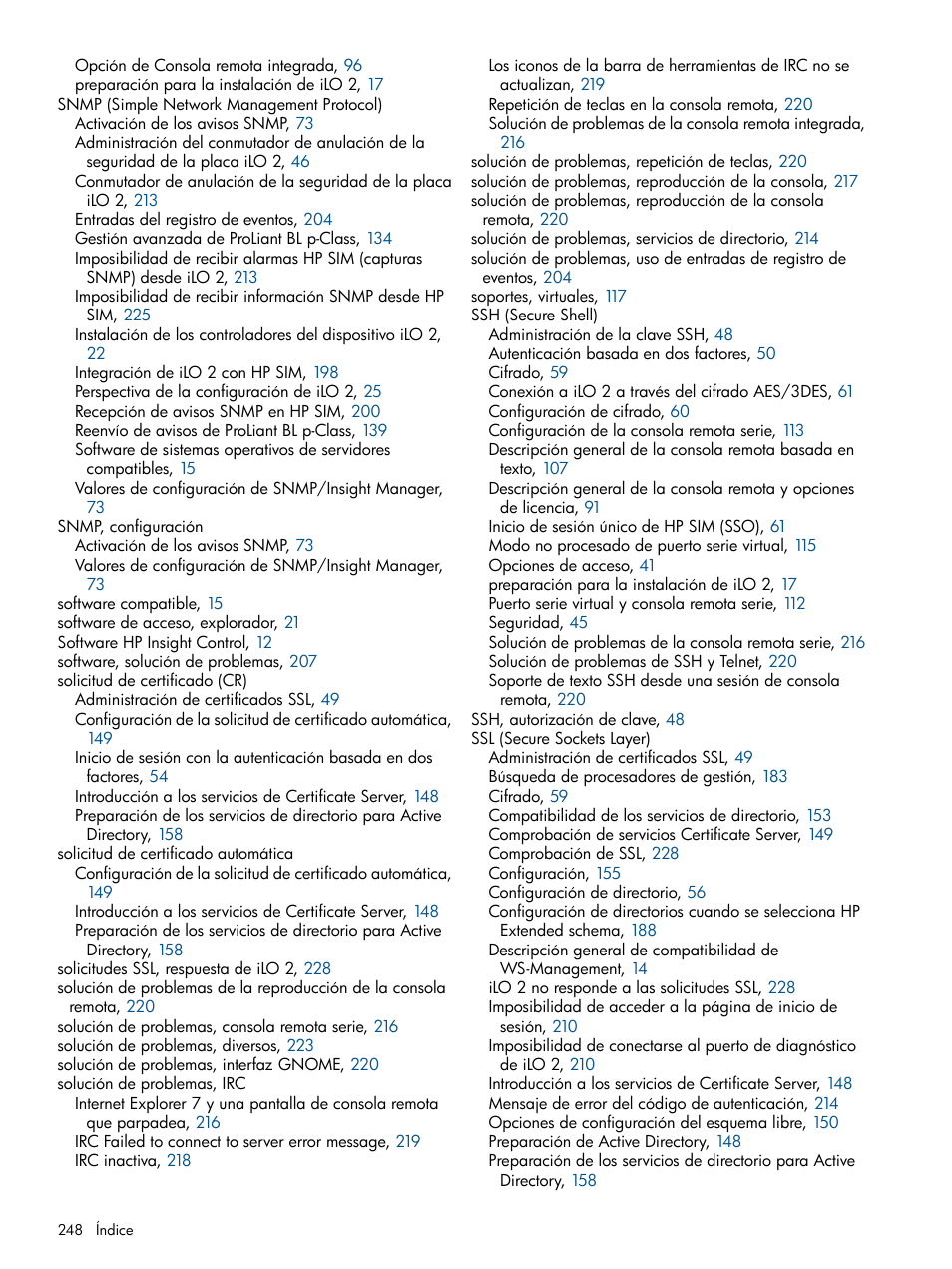 HP Integrated Lights-Out 2 User Manual | Page 248 / 250