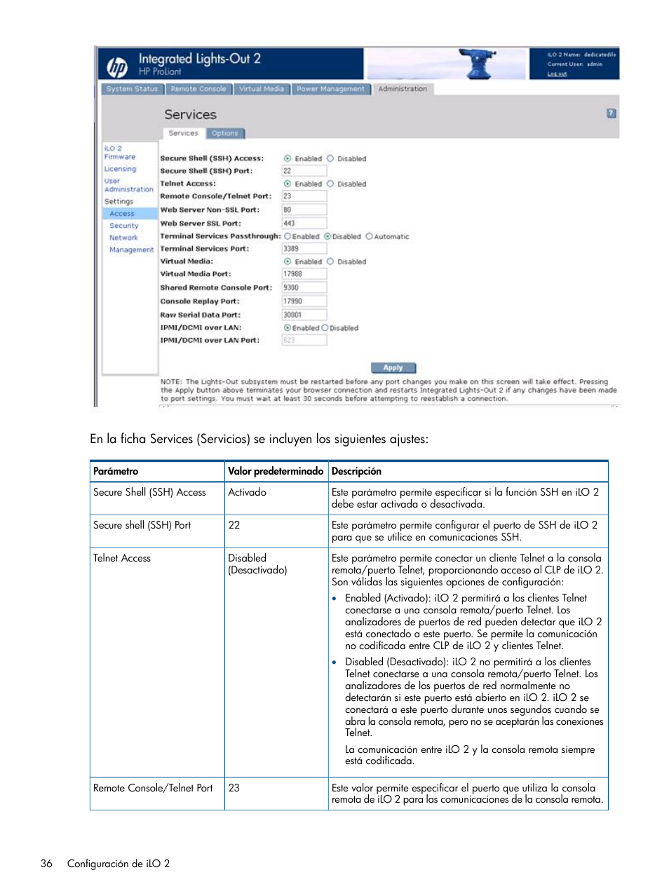 HP Integrated Lights-Out 2 User Manual | Page 36 / 250